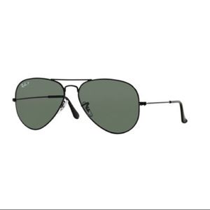POLARIZED Ray-Ban unisex 62mm Aviators in black